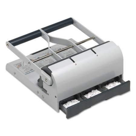 Swingline 160-Sheet Antimicrobial Protected High-Capacity Adjustable Punch, Two- to Three-Hole, 9/32" Holes, Putty/Gray (74650)