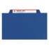 Smead Four-Section Pressboard Top Tab Classification Folders with SafeSHIELD Fasteners, 1 Divider, Legal Size, Dark Blue, 10/Box (18732)