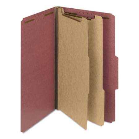 Smead 100% Recycled Pressboard Classification Folders, 2 Dividers, Legal Size, Red, 10/Box (19023)