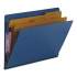 Smead End Tab Pressboard Classification Folders with SafeSHIELD Fasteners, 2 Dividers, Letter Size, Dark Blue, 10/Box (26784)