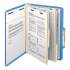 Smead Colored Top Tab Classification Folders, 2 Dividers, Letter Size, Blue, 10/Box (14001)