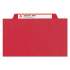 Smead Eight-Section Pressboard Top Tab Classification Folders with SafeSHIELD Fasteners, 3 Dividers, Letter Size, Bright Red, 10/BX (14095)