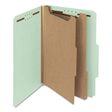 Smead 100% Recycled Pressboard Classification Folders, 2 Dividers, Legal Size, Gray-Green, 10/Box (19022)