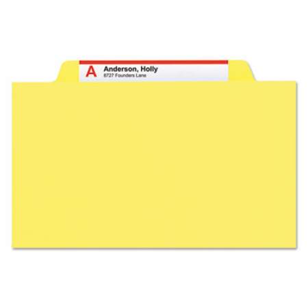 Smead Colored Top Tab Classification Folders, 1 Divider, Letter Size, Yellow, 10/Box (13704)