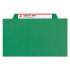 Smead 100% Recycled Pressboard Classification Folders, 2 Dividers, Letter Size, Green, 10/Box (14063)