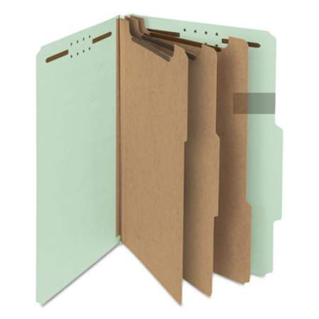 Smead 100% Recycled Pressboard Classification Folders, 3 Dividers, Legal Size, Gray-Green, 10/Box (19093)