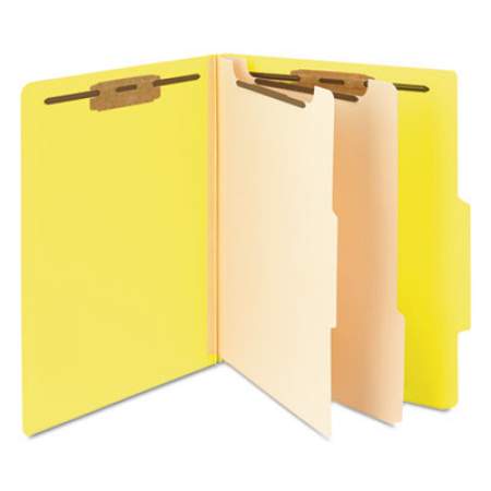 Smead Colored Top Tab Classification Folders, 2 Dividers, Letter Size, Yellow, 10/Box (14004)
