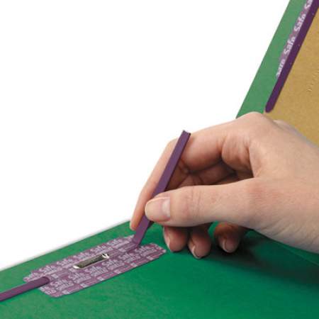 Smead Eight-Section Pressboard Top Tab Classification Folders with SafeSHIELD Fasteners, 3 Dividers, Legal Size, Green, 10/Box (19097)