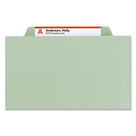 Smead 100% Recycled Pressboard Classification Folders, 1 Divider, Letter Size, Gray-Green, 10/Box (13723)