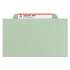 Smead 100% Recycled Pressboard Classification Folders, 1 Divider, Letter Size, Gray-Green, 10/Box (13723)