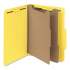 Smead 100% Recycled Pressboard Classification Folders, 2 Dividers, Letter Size, Yellow, 10/Box (14064)
