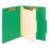 Smead Colored Top Tab Classification Folders, 1 Divider, Letter Size, Green, 10/Box (13702)