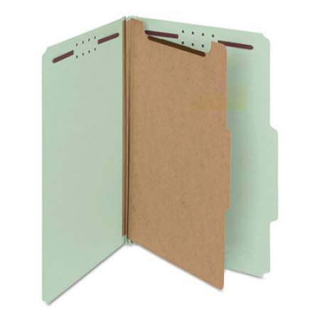 Smead 100% Recycled Pressboard Classification Folders, 1 Divider, Legal Size, Gray-Green, 10/Box (18722)