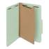 Smead 100% Recycled Pressboard Classification Folders, 1 Divider, Legal Size, Gray-Green, 10/Box (18722)