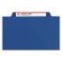 Smead Four-Section Pressboard Top Tab Classification Folders with SafeSHIELD Fasteners, 1 Divider, Letter Size, Dark Blue, 10/Box (13732)