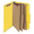 Smead Eight-Section Pressboard Top Tab Classification Folders with SafeSHIELD Fasteners, 3 Dividers, Legal Size, Yellow, 10/Box (19098)