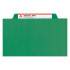 Smead 6-Section Pressboard Top Tab Pocket-Style Classification Folders with SafeSHIELD Fasteners, 2 Dividers, Legal, Green, 10/BX (19083)