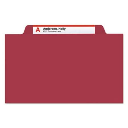 Smead Colored Top Tab Classification Folders, 1 Divider, Letter Size, Red, 10/Box (13703)