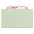 Smead 100% Recycled Pressboard Classification Folders, 3 Dividers, Letter Size, Gray-Green, 10/Box (14093)