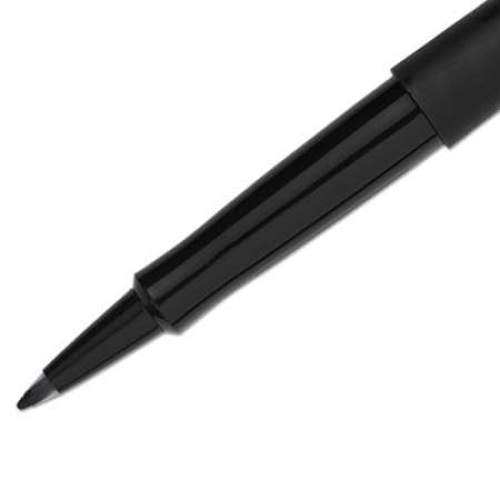 Paper Mate Point Guard Flair Felt Tip Porous Point Pen, Stick, Medium 0.7 mm, Black Ink, Black Barrel, Dozen (8430152)