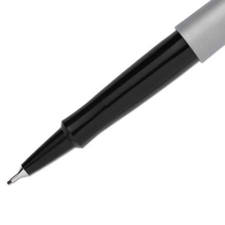 Paper Mate Flair Felt Tip Porous Point Pen, Stick, Extra-Fine 0.4 mm, Black Ink, Black Barrel, Dozen (8330152)