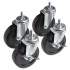 Alera Optional Casters For Wire Shelving, 125 lbs/Caster, Black, 4/Set (SW790004)
