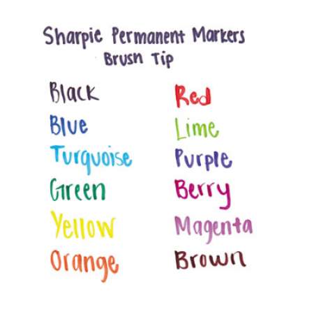 Sharpie Brush Tip Permanent Marker, Medium Brush Tip, Assorted Colors, 12/Set (1810704)