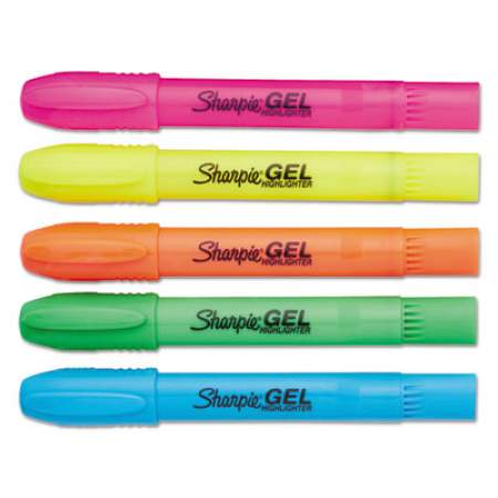 Sharpie Gel Highlighters, Assorted Ink Colors, Bullet Tip, Assorted Barrel Colors, 5/Set (1803277)