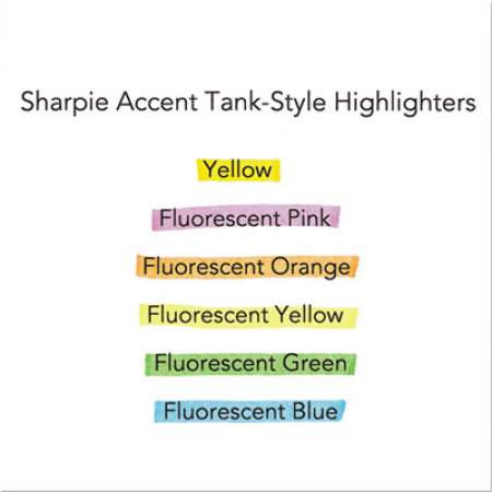 Sharpie Tank Style Highlighters with Open-Stock Box, Assorted Ink Colors, Chisel Tip, Assorted Barrel Colors, Dozen (25053)