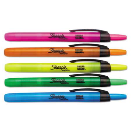 Sharpie Retractable Highlighters, Assorted Ink Colors, Chisel Tip, Assorted Barrel Colors, 5/Set (28175PP)