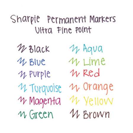 Sharpie Ultra Fine Tip Permanent Marker, Extra-Fine Needle Tip, Assorted Colors, Dozen (37175PP)