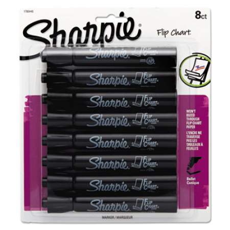 Sharpie Flip Chart Marker, Broad Bullet Tip, Black, 8/Pack (1760445)