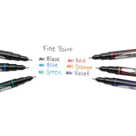Sharpie Water-Resistant Ink Porous Point Pen, Stick, Fine 0.4 mm, Black Ink, Black/Gray Barrel, Dozen (1742663)