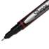 Sharpie Water-Resistant Ink Porous Point Pen, Stick, Fine 0.4 mm, Red Ink, Black/Gray/Red Barrel, Dozen (1742665)