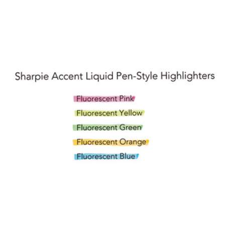 Sharpie Liquid Pen Style Highlighters, Fluorescent Yellow Ink, Chisel Tip, Yellow/Black/Clear Barrel, Dozen (1754463)