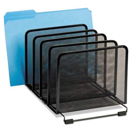 Rolodex Mesh Stacking Sorter, 5 Sections, Letter to Legal Size Files, 8.25" x 14.38" x 7.88", Black (22141)