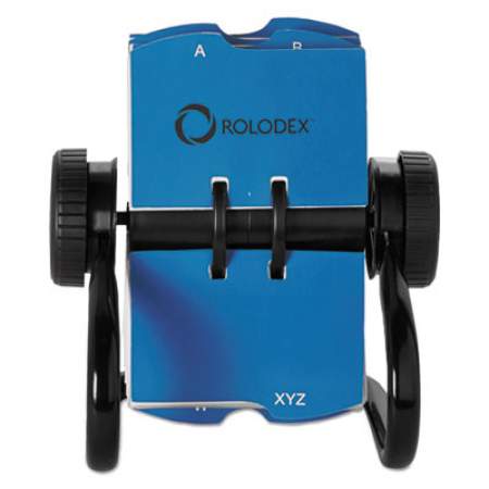 Rolodex Open Rotary Business Card File Holder with 200 Card Sleeve Blue 
