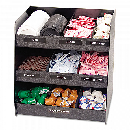 Vertical Condiment Organizer, 9 Compartments, 14.5 x 11.75 x 15, Black (VFC1515)