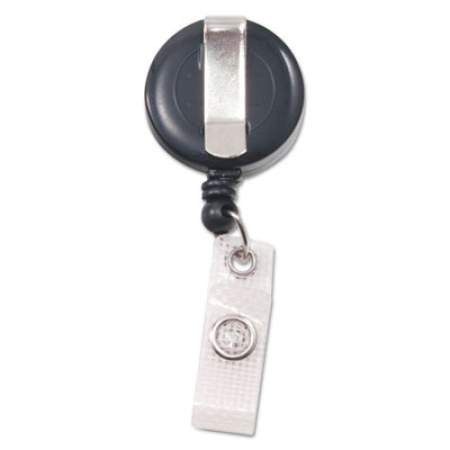 Advantus Deluxe Retractable ID Reel with Badge Holder, 24" Extension, Black, 12/Box (75407)