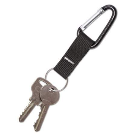 Advantus Carabiner Key Chains, Split Key Rings, Aluminum, Black, 10/Pack (75556)