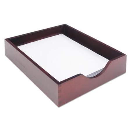Carver Hardwood Stackable Desk Trays, 1 Section, Letter Size Files, 10.25" x 12.5" x 2.5", Mahogany (07213)