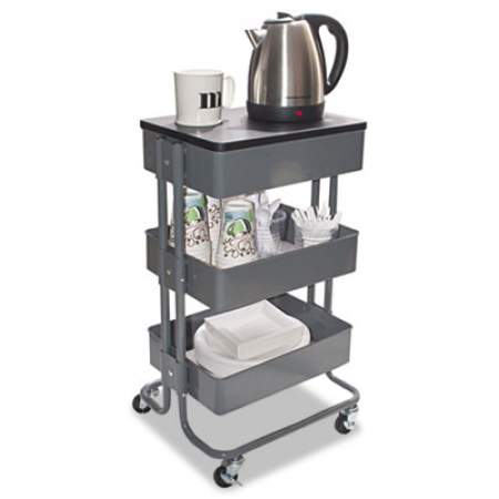 Vertiflex Adjustable Multi-Use Storage Cart and Stand-Up Workstation, 15.25" x 11" x 18.5" to 39", Gray (VF51025)