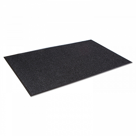 Needle-Rib Wiper/Scraper Mat, Rectangular, Charcoal Gray Ribbed Surface, 48