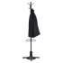 Safco Metal Costumer w/Umbrella Holder, Four Ball-Tipped Double-Hooks, 21w x 21d x 70h, Black (4168BL)
