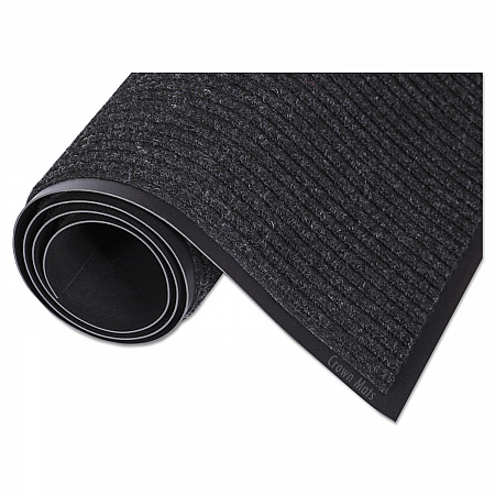 Needle-Rib Wiper/Scraper Mat, Rectangular, Charcoal Gray Ribbed Surface, 48