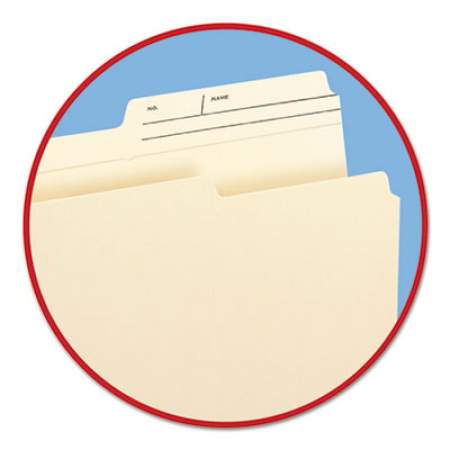 Smead Reinforced Guide Height File Folders, 2/5-Cut Printed Tab, Right of Center, Letter Size, Manila, 100/Box (10388)