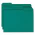 Smead Reinforced Top Tab Colored File Folders, 1/3-Cut Tabs, Letter Size, Teal, 100/Box (13134)