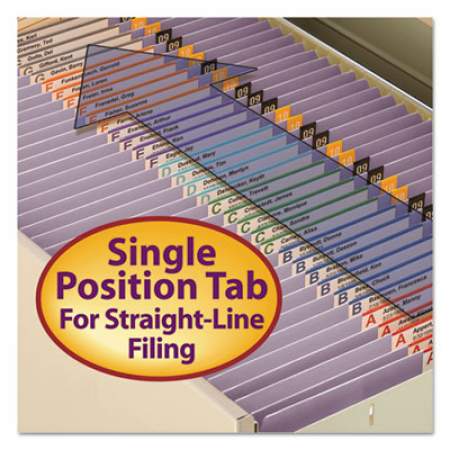 Smead Reinforced Top Tab Colored File Folders, Straight Tab, Letter Size, Lavender, 100/Box (12410)