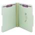Smead Recycled Pressboard Folders w/Two SafeSHIELD Fasteners, 2/5-Cut Tab, Right of Center, 2" Exp, Letter Size, Gray-Green, 25/Box (14982)