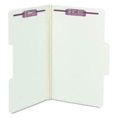 Smead SuperTab Pressboard 2-Fastener Folders with Two SafeSHIELD Coated Fasteners, 1/3-Cut Tabs, Legal Size, Gray-Green, 25/Box (19981)